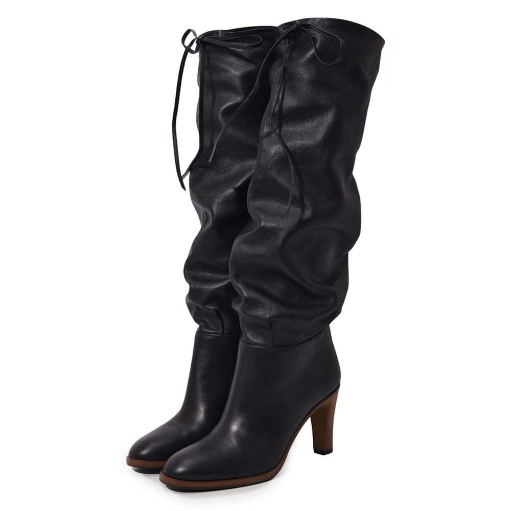 Gucci - Black Leather Boots up to the Knee with Mid-heel - IT 36 - Picture 6 of 10